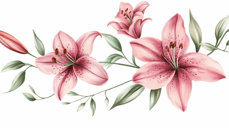 realistic lily drawing